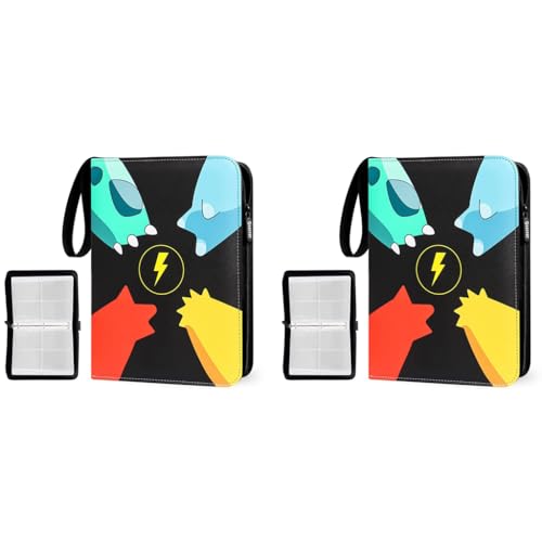 PATPAT® Poke-Mon Binder Cards Collector Album Holder For 400 Cartoon Prints Zipper Bag Trading Card Collection Game Case Gift For Kids Boys Girls 2PCS PATPAT® Poke-Mon Binder Cards Collector Album Holder For 400 Cartoon Prints Zipper Bag Trading Card Collection Game Case Gift For Kids Boys Girls 2PCS